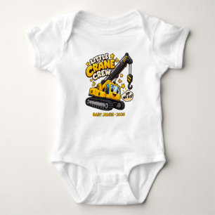 Personalized Little Crane Crew Baby Bodysuit