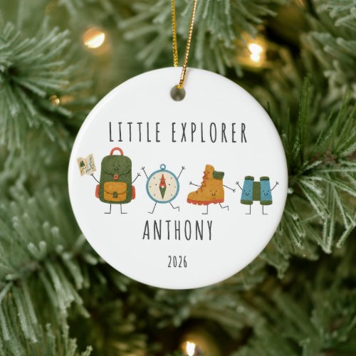 Personalized Little Explorer Kids Ornament
