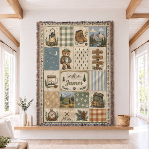 Personalized Little Explorer Woven Throw Blanket