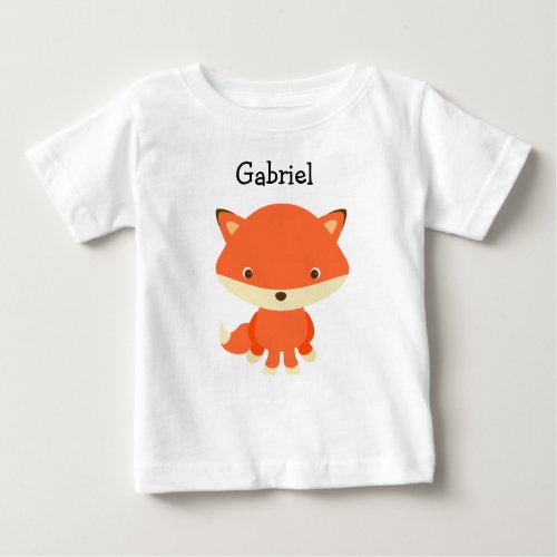 Personalized little Fox One Piece Baby Tee