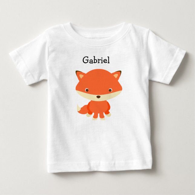 Personalized little Fox One Piece Baby Tee (Front)