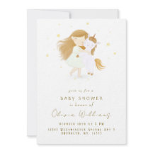 Personalized Little Girl a Unicorn Baby Shower