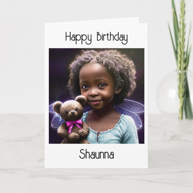 Personalized Little Girl Happy Birthday Card (Front)