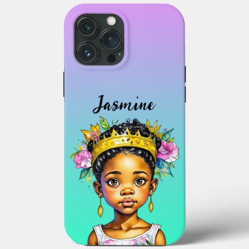 Personalized Little Girl Princess of Color iPhone 13 Pro Max Case