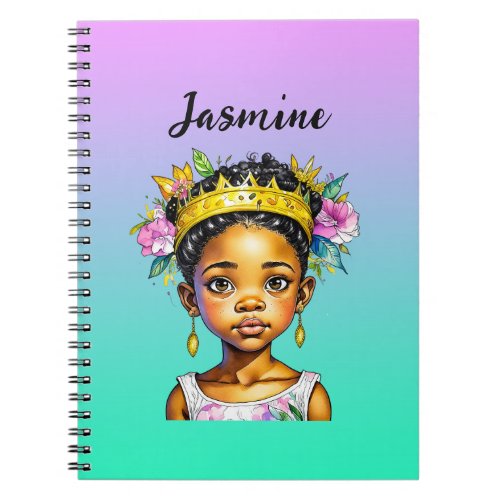 Personalized Little Girl Princess of Color Notebook