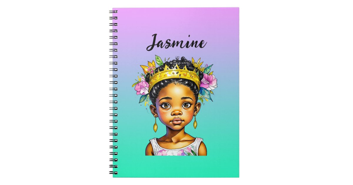 Personalized Little Girl Princess of Color Notebook | Zazzle