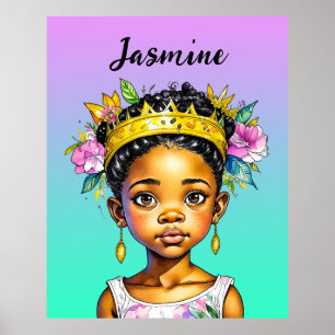 Personalized Little Girl Princess of Color Poster