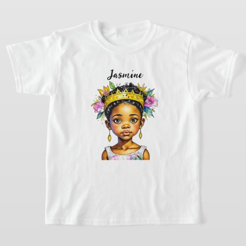 Personalized Little Girl Princess of Color T_Shirt
