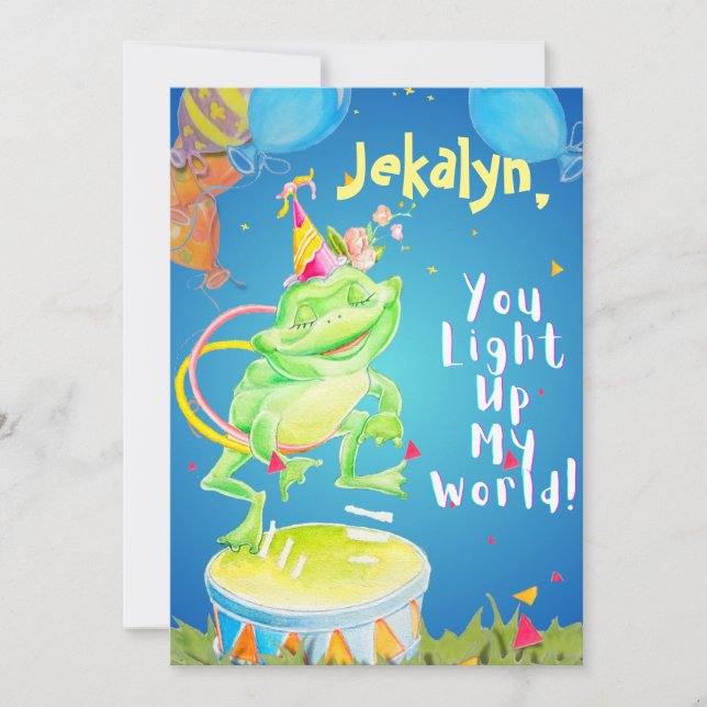 Personalized Little Girls Birthday Greeting card  (Front)