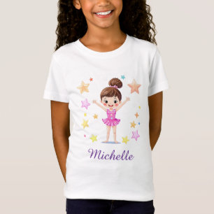 Personalized Little Gymnast Girl Christmas T-Shirt