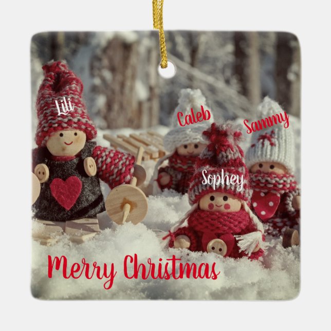 Personalized  Little Helpers Ceramic Ornament (Front)