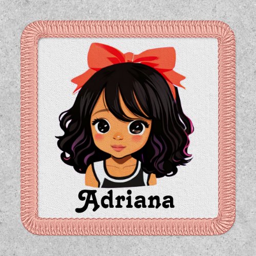 Personalized Little Hispanic Cartoon Girl Patch