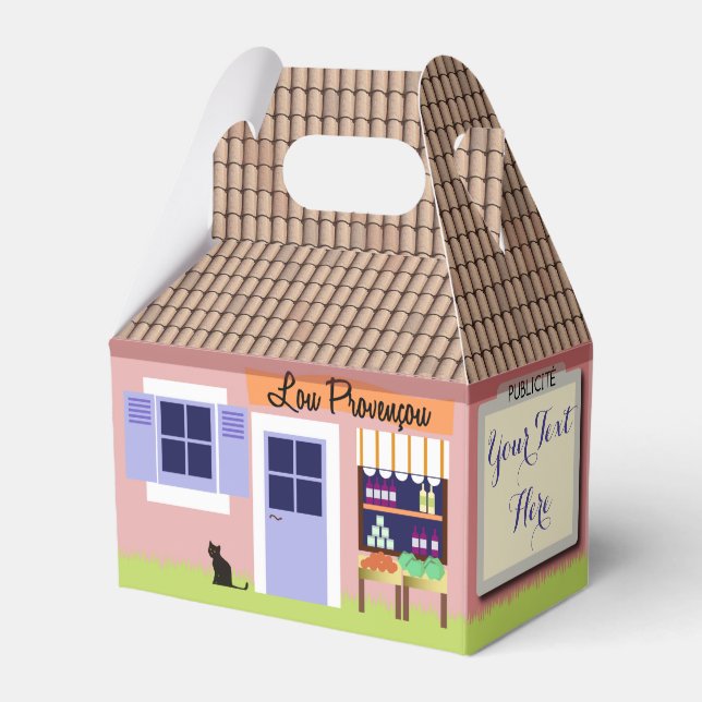 Personalized Little House of Provence Favor Box (Back Side)