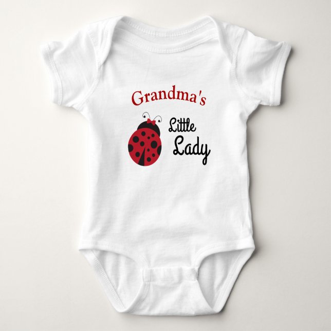 Personalized Little Lady Ladybug Baby Bodysuit (Front)