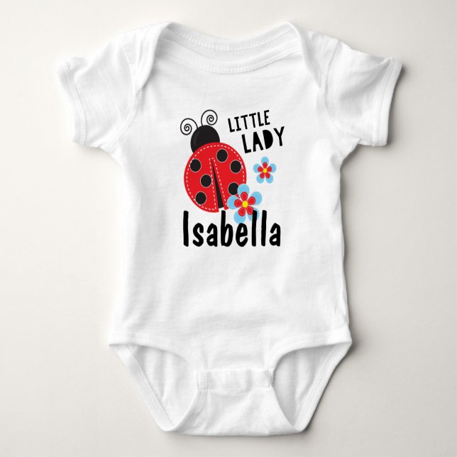 Personalized Little Lady LadyBug Baby Bodysuit (Front)