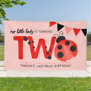 Personalized Little Lady Ladybug Large Outdoor Banner