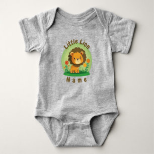 Personalized Little Lion Baby Bodysuit