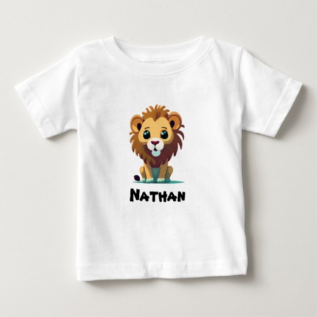 Personalized Little Lion Baby T-Shirt (Front)