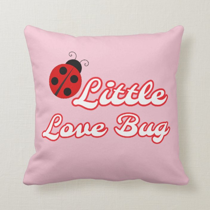 Personalized Little Love Bug Ladybug Nursery & Kid Throw Pillow