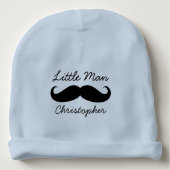 Personalized Little Man Mustache Cute Baby Boys Baby Beanie (Front)