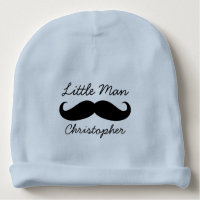 Personalized Little Man Mustache Cute Baby Boys Baby Beanie