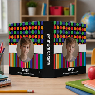 Personalized Little Me Boy Cute Back to School 3 Ring Binder