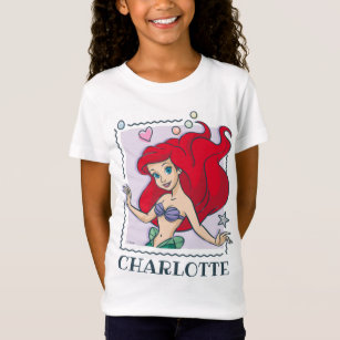 Disney The Little Mermaid Princess Ariel Wave Maker - Short Sleeve Cotton T- Shirt for Adults - Customized-Soft Pink 