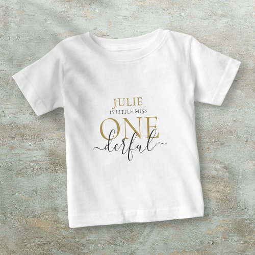 Personalized Little Miss ONEderful  Baby T_Shirt