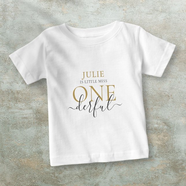 Personalized Little Miss ONEderful  Baby T-Shirt (Personalized Little Miss ONEderful Baby T-Shirt)