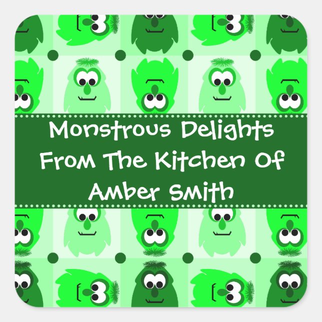 Personalized Little Monster Pattern Labels (Front)