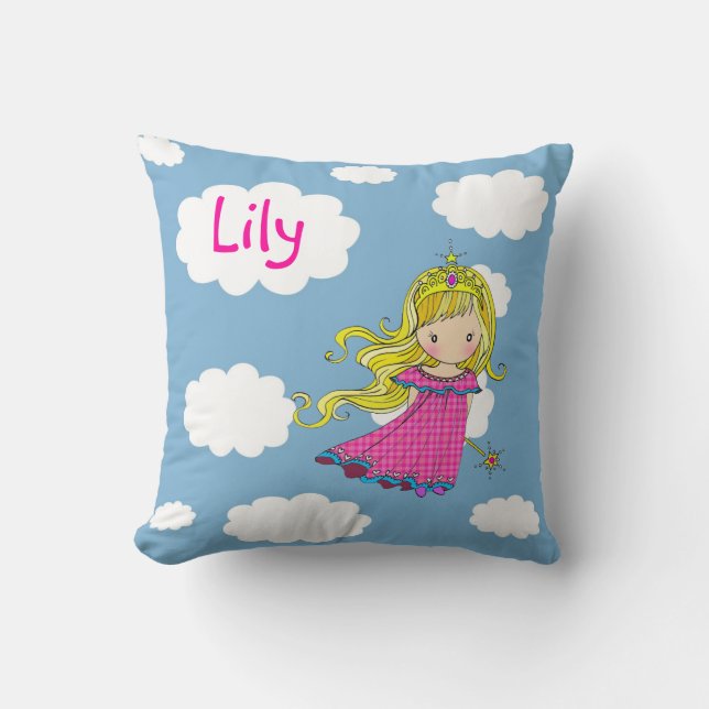 Personalized Little Princess Throw Pillow (Front)