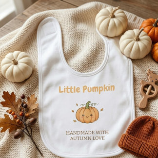 Personalized Little Pumpkin Baby Blanket Bib