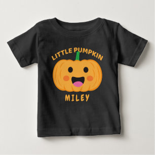 Personalized Little Pumpkin Halloween Thanksgiving Baby T-Shirt