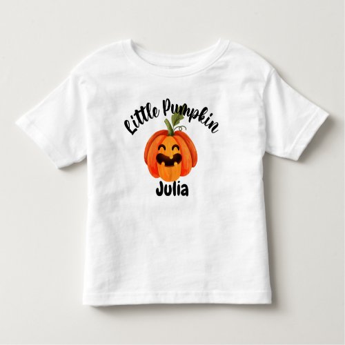  Personalized Little Pumpkin Halloween Toddler T_shirt