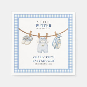 Personalized Little Putter Blue Golf Boy Baby Show Napkins