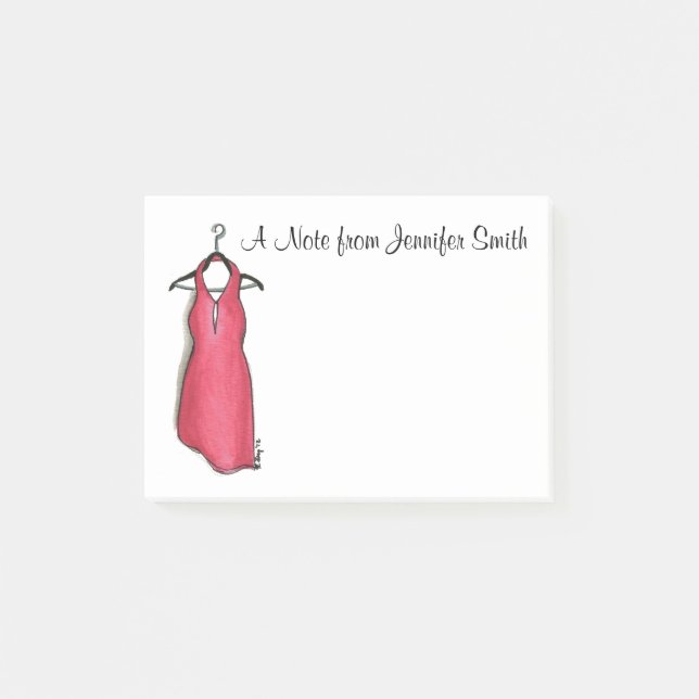 Personalized Little Red Dress Fashionista Post Its Post-it Notes (Front)