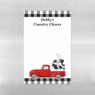 Personalized Little Red Truck Farm Animal Stack Magnetic Dry Erase Sheet