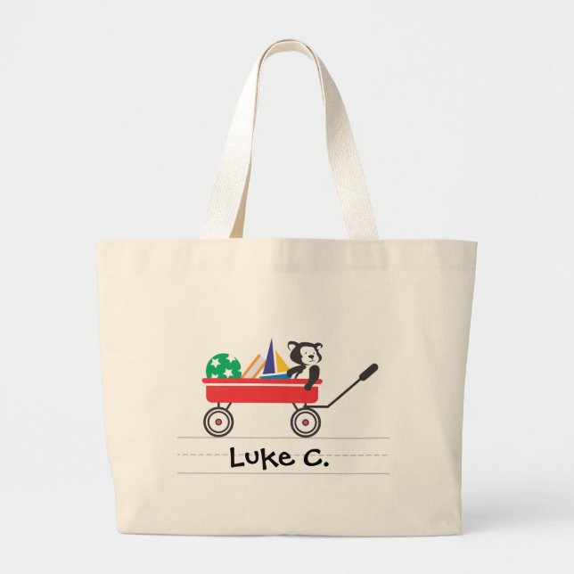 Personalized Little Red Wagon Tote (Front)