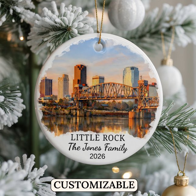 Personalized Little Rock Ornament, Custom Arkansas Ceramic Ornament (Creator Uploaded)