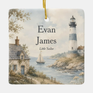 Personalized Little Sailor Lighthouse Ornament