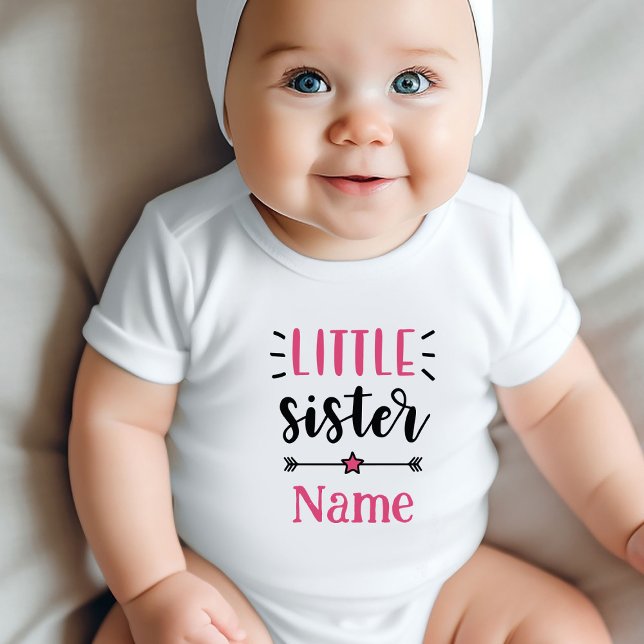 Personalized Little Sister Baby Bodysuit (Personalized Little Sister Baby Bodysuits - Custom Name Designs for New Siblings!)