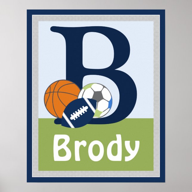 Personalized Little Sports Player Name Poster (Front)