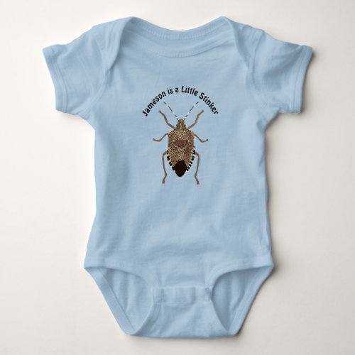 Personalized Little Stinker Brown Stink Bug Baby Bodysuit