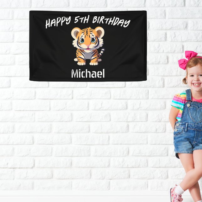 Personalized Little Tiger Cub Birthday Banner (Creator Uploaded)