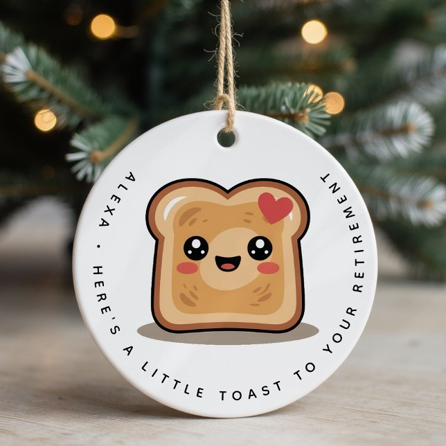Personalized Little Toast to Your Retirement Gift Ceramic Ornament (Creator Uploaded)