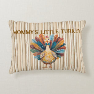 Personalized "little Turkey" design Accent Pillow