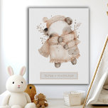 Personalized Little Woodland Badger Nursery Faux Canvas Print<br><div class="desc">A cute watercolor little painted baby badger,  add baby's name underneath and date of birth. A perfect nursery gift for boy or girl. Faux canvas print.</div>