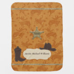Personalized Littlest Cowboy Receiving Blanket at Zazzle