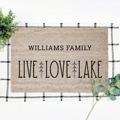 Personalized Live Love Lake House Simple Coir Fiber Doormat