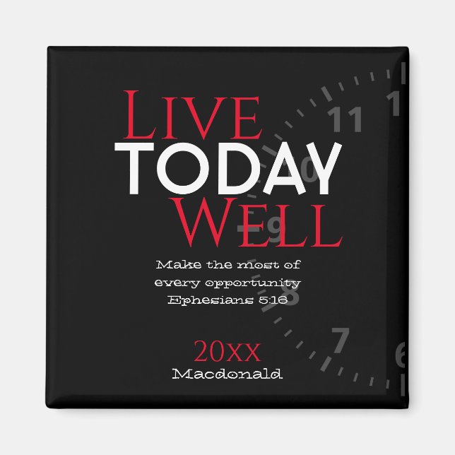Personalized | LIVE TODAY WELL | Christian Magnet (Front)